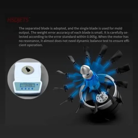 Original High Quality HSDJETS EDF 120mm Semimetallic-Electric Ducted Fan 12S 640KV 8.6kg Thrust for RC Airplane/Model